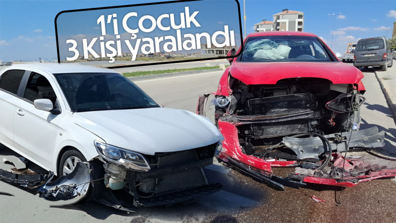 Karaman’da iki otomobil çarpıştı: 1'i çocuk 3 yaralı