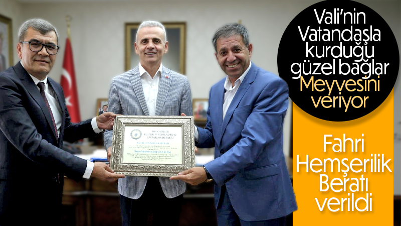 Türkmenlerden Vali Çiçekli’ye Fahri Hemşehrilik Unvanı