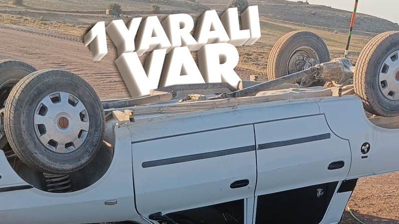 Karaman’da kontrolden çıkan pikap devrildi: 1 yaralı