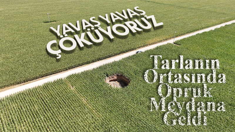 Mısır tarlasında 15 metre genişliğinde obruk oluştu