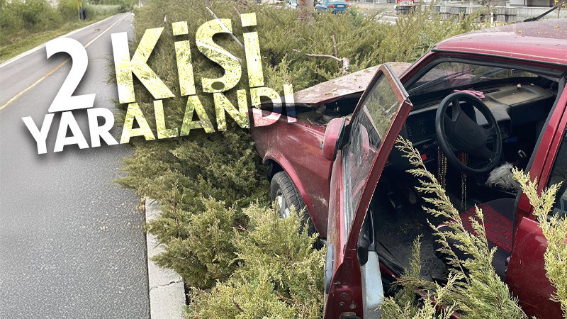 Karaman’da otomobil refüje çıktı: 2 yaralı