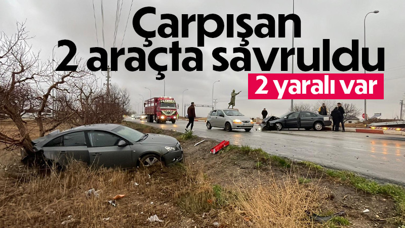 Karaman’da otomobiller çarpıştı: 2 yaralı 