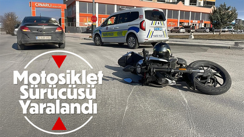Karaman’da otomobille çarpışan motosikletin sürücüsü yaralandı