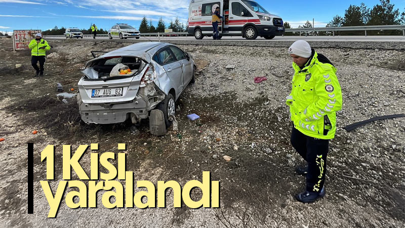 Karaman'da otomobil şarampole takla attı: 1 yaralı