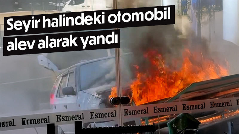 Ermenek’te seyir halindeki otomobil alev alarak yandı 