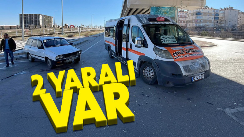 Karaman’da yolcu minibüsü ile otomobil çarpıştı: 2 yaralı