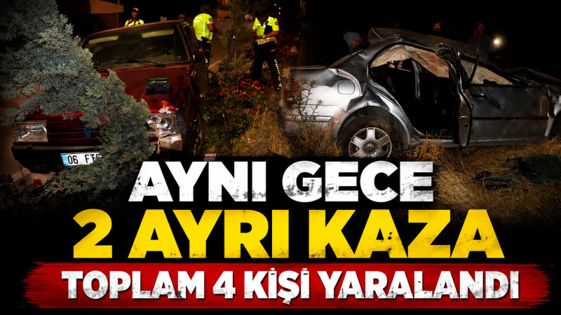 Karaman’da Aynı Gece Peş Peşe Kaza: 4 Kişi Yaralandı