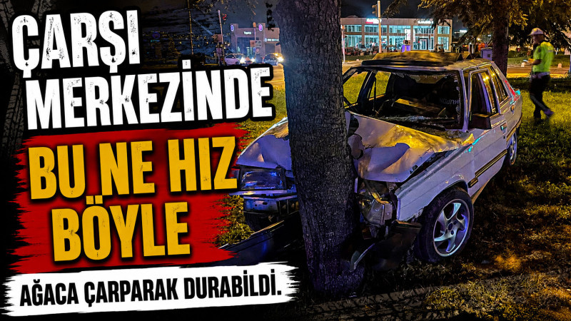 Karaman’da otomobil ağaca çarptı: 1 yaralı 