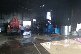 Karaman’da katı atık ayrıştırma tesisindeki çöpler yandı