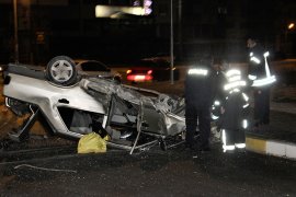 Karaman’da otomobil takla attı: 2 yaralı