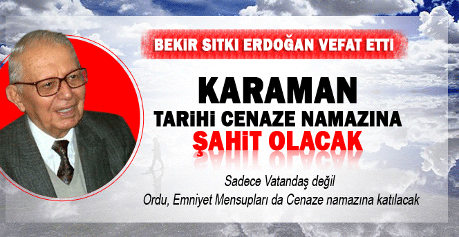 Bekir Sıtkı Erdoğan vefat etti