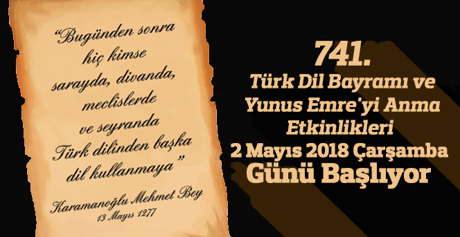 Dil Bayramı Etkinlikleri 2 Mayıs Çarşamba Günü Başlıyor
