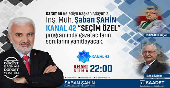 Şaban Şahin, Kanal 42’de Canlı Yayında.