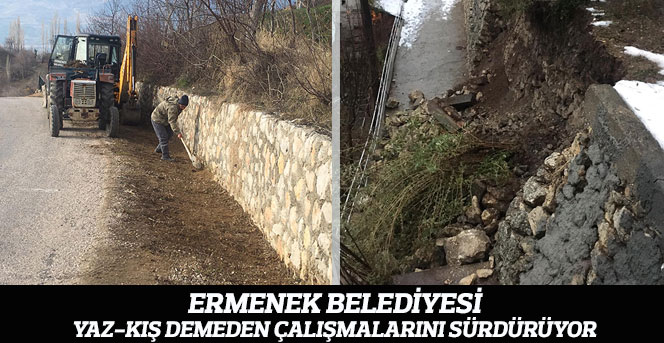 Ermenek Belediyesi Yaz-Kış Demeden Çalışmalarını Sürdürüyor
