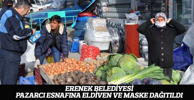Ermenek Belediyesi Pazarcı Esnafına Maske Dağıtıldı