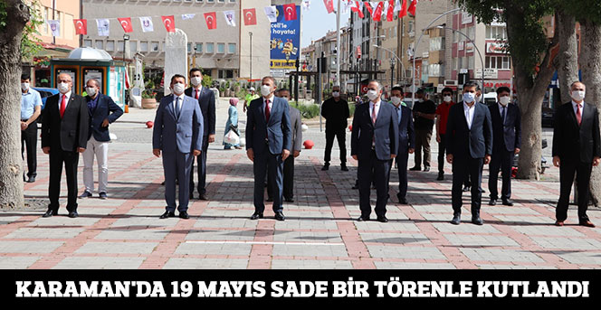 Karaman'da 19 Mayıs Sade Bir Törenle Kutlandı