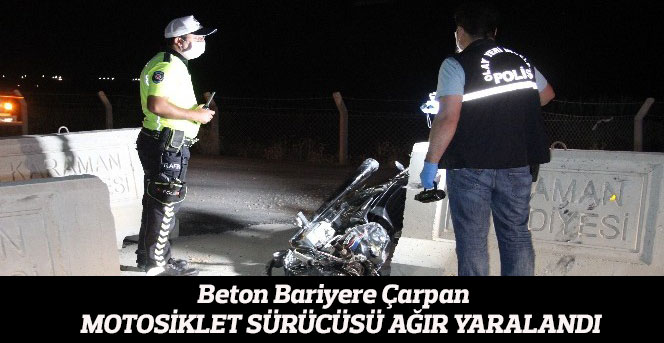 Beton Bariyere Çarpan Motosiklet Sürücüsü Ağır Yaralandı