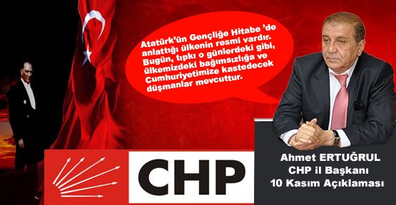 CHP il Başkanı Ahmet Ertuğrul 10 Kasım Açıklaması